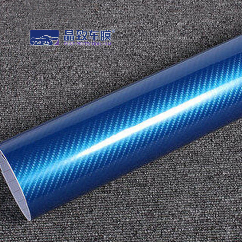 Kohlenstoff-Faser-dunkelblaue Farbe des 1.52x30M HAUSTIER Vinylfilm-3D Stretchable