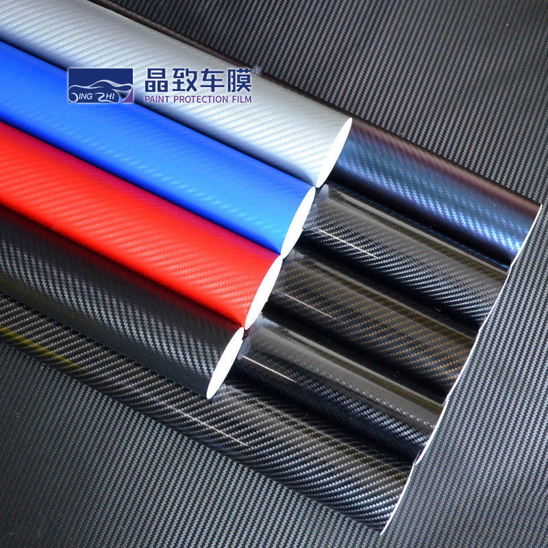 Kohlenstoff-Faser-dunkelblaue Farbe des 1.52x30M HAUSTIER Vinylfilm-3D Stretchable