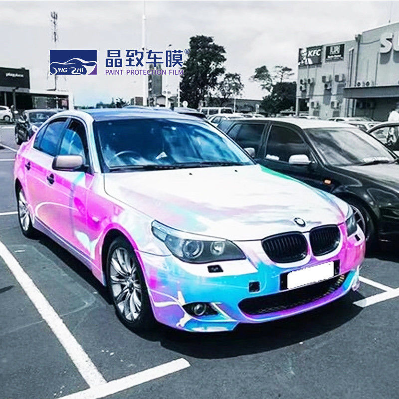 Beste Qualität, 3 Schichten, glänzendes blaues Metallic-Auto-Vinyl, blasenfrei, für Autoverpackung, 1,52 m x 18 m