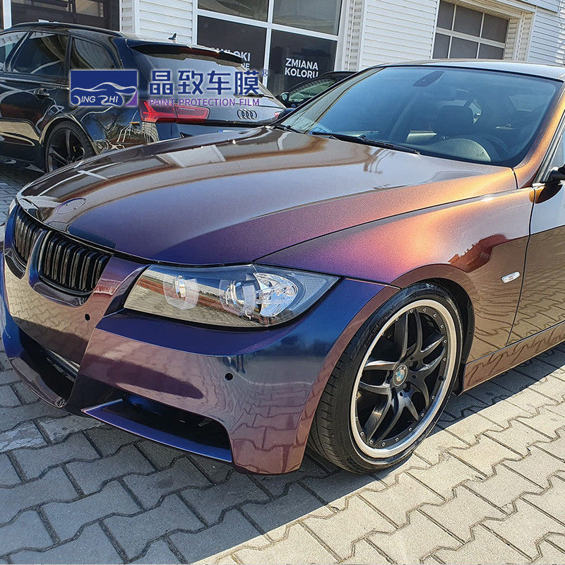 Beste Qualität, 3 Schichten, glänzendes blaues Metallic-Auto-Vinyl, blasenfrei, für Autoverpackung, 1,52 m x 18 m
